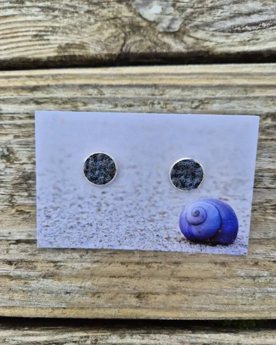 Harris tweed stud earrings