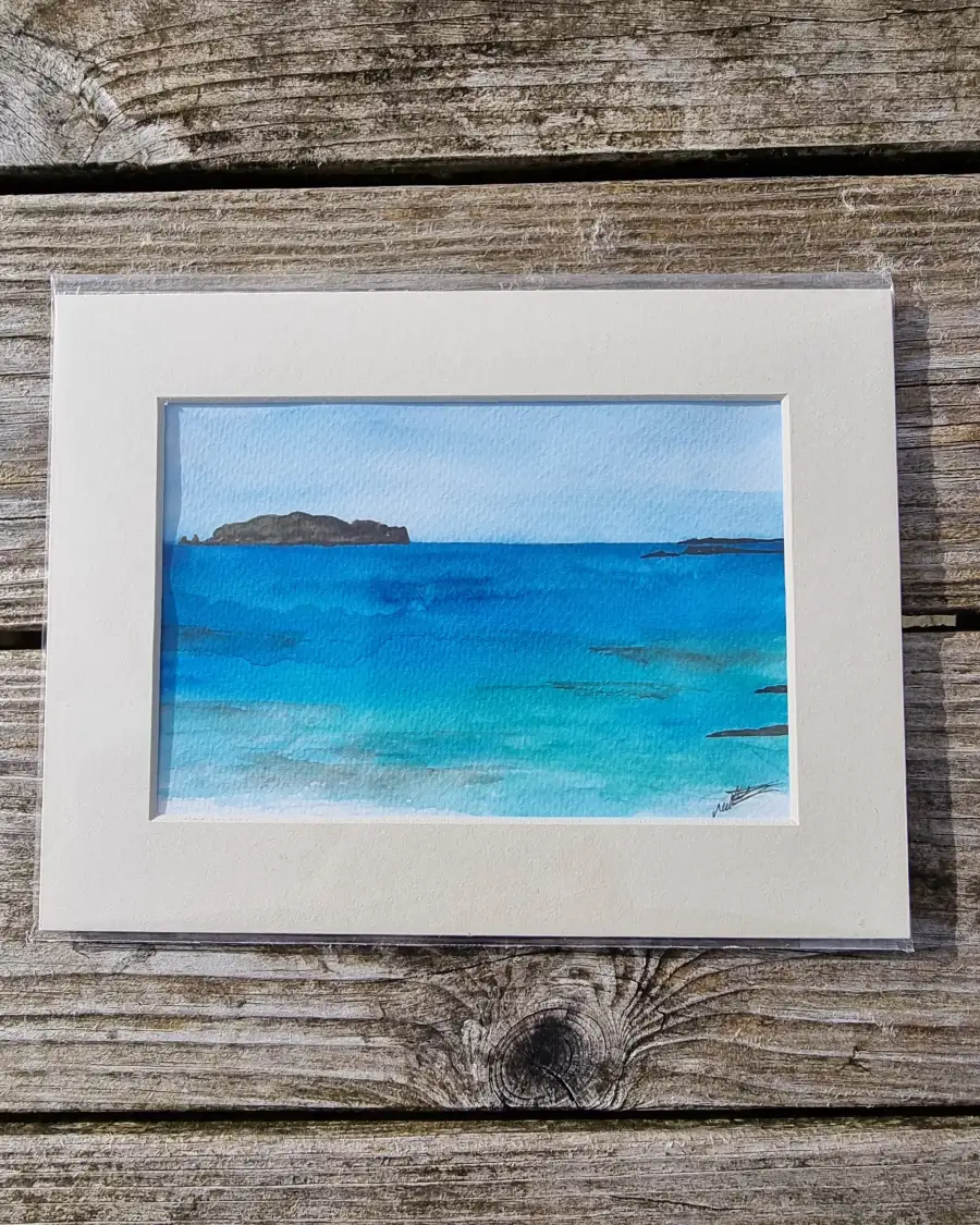 Mini original watercolour of a seascape