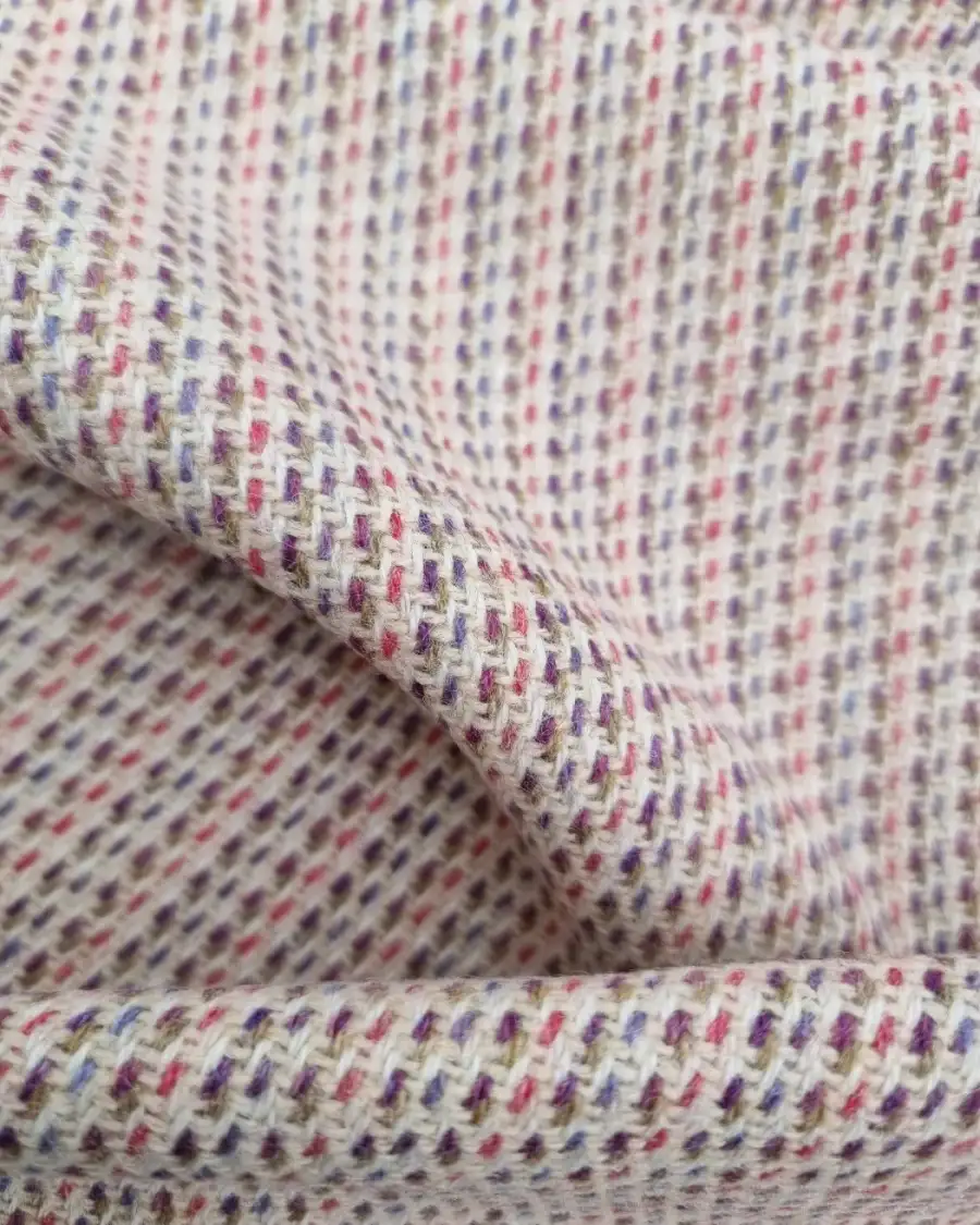 Two Sisters Tweed Fabric - sandy heather cream