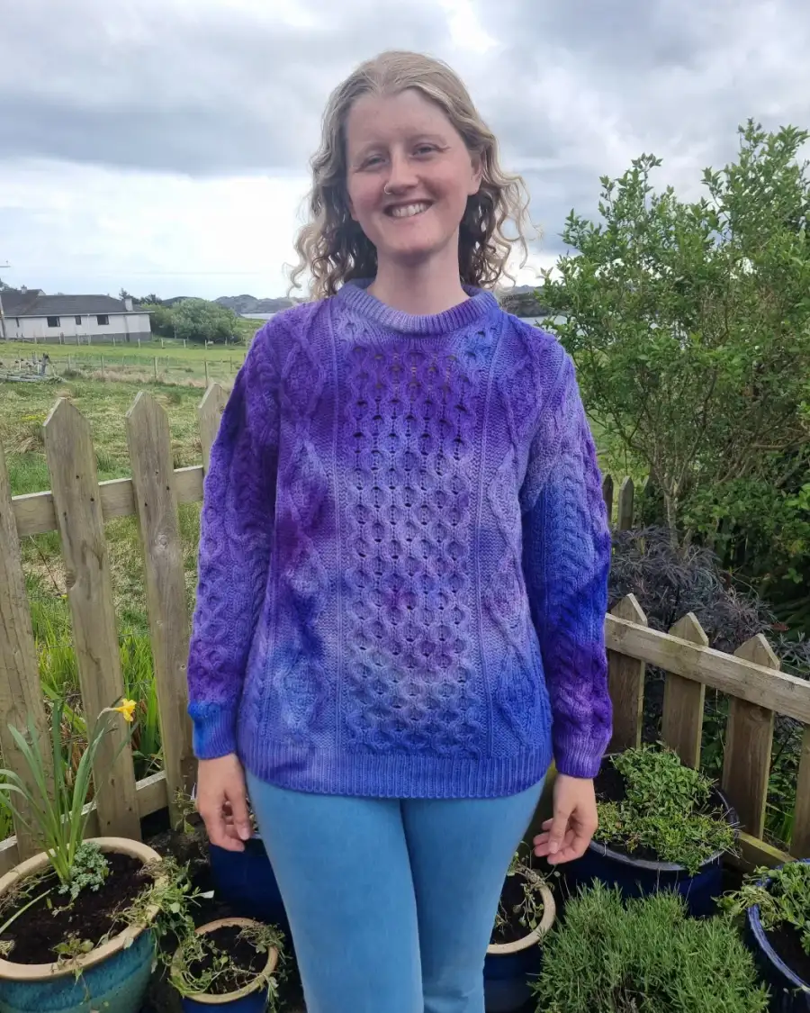 Hand dyed heritage wool jumper S