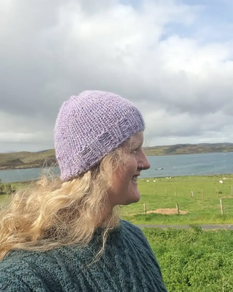 Hand Knitted hand dyed alpaca hat