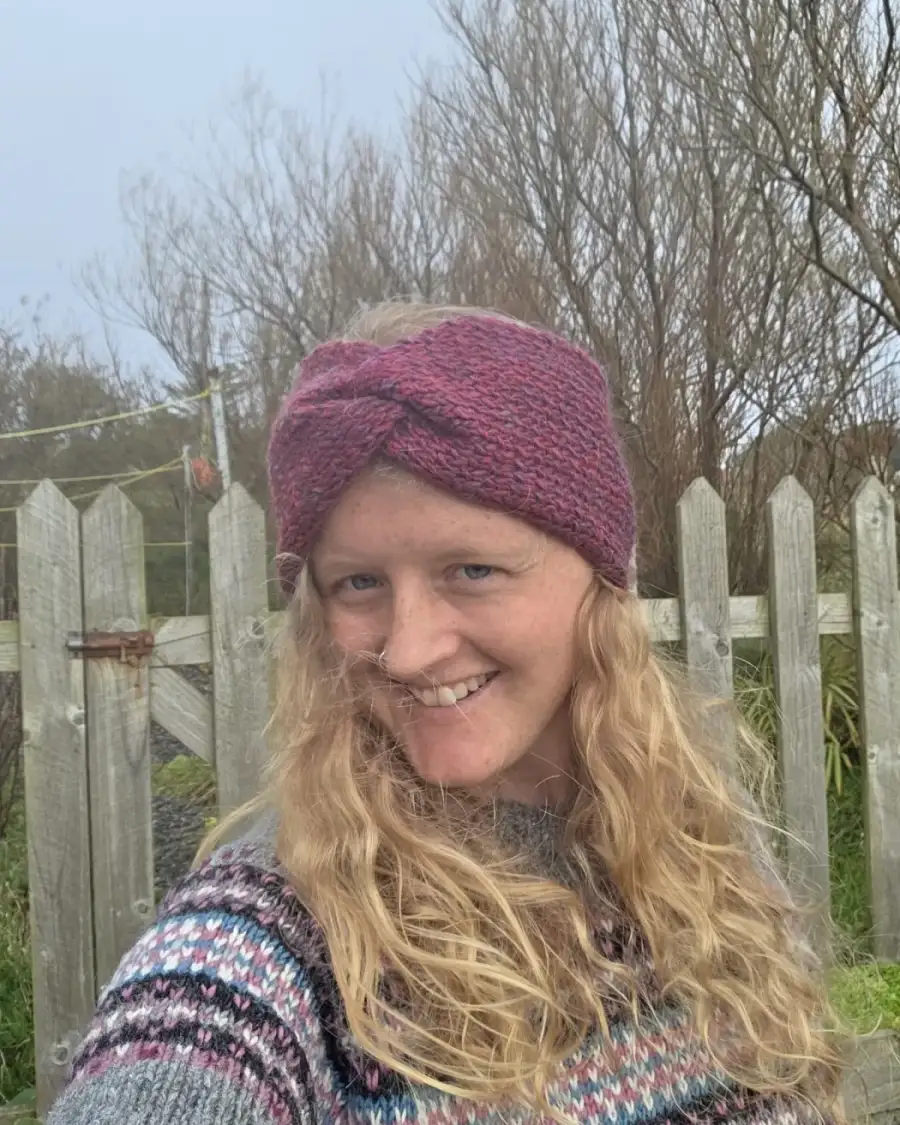 Hand Knitted wool/mohair/alpaca blend headband