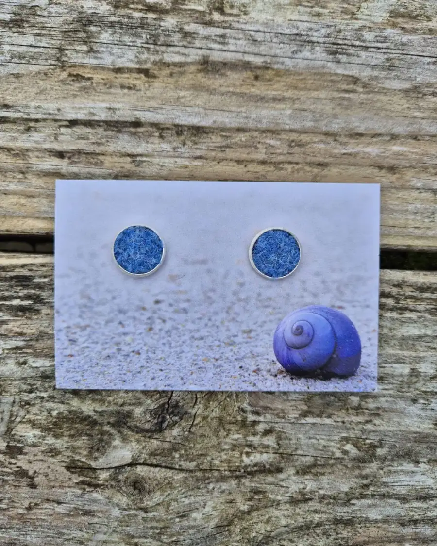 Harris tweed stud earrings