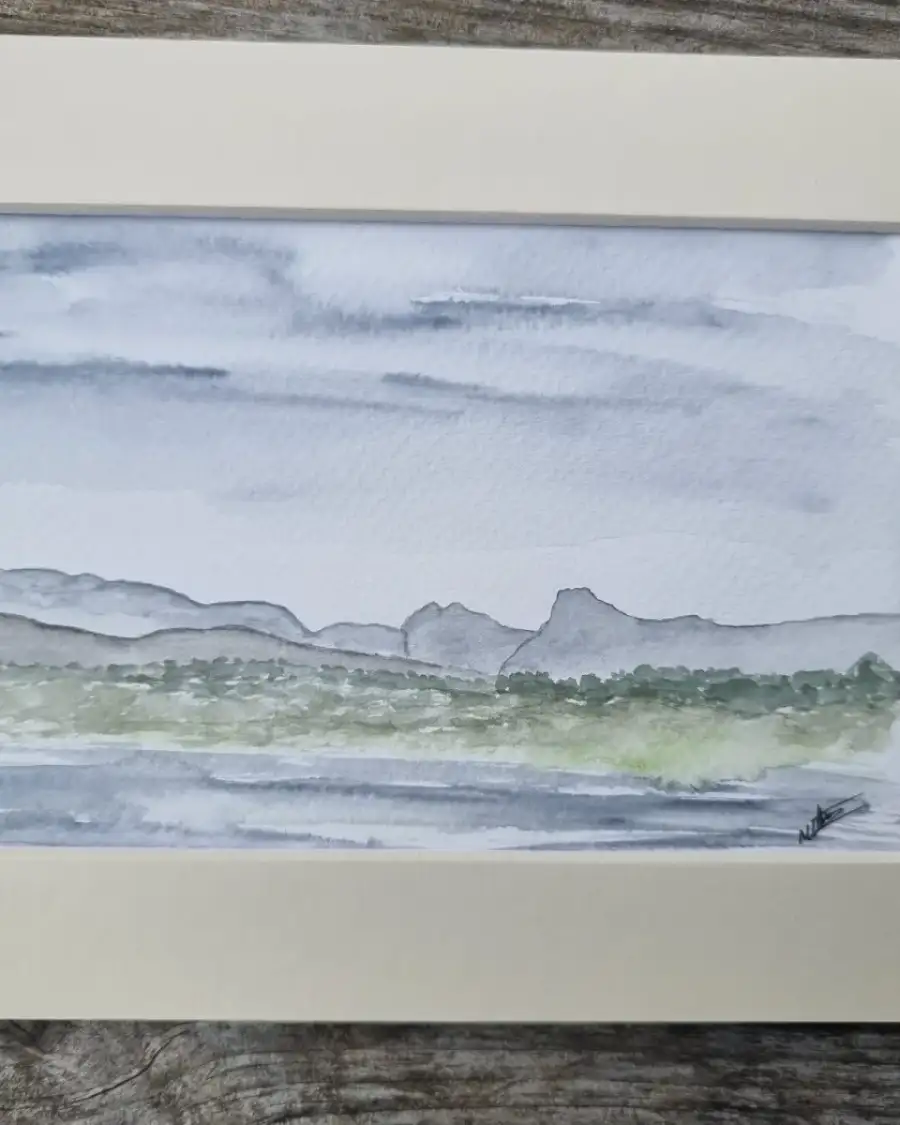Mini Original Watercolour of the langdales
