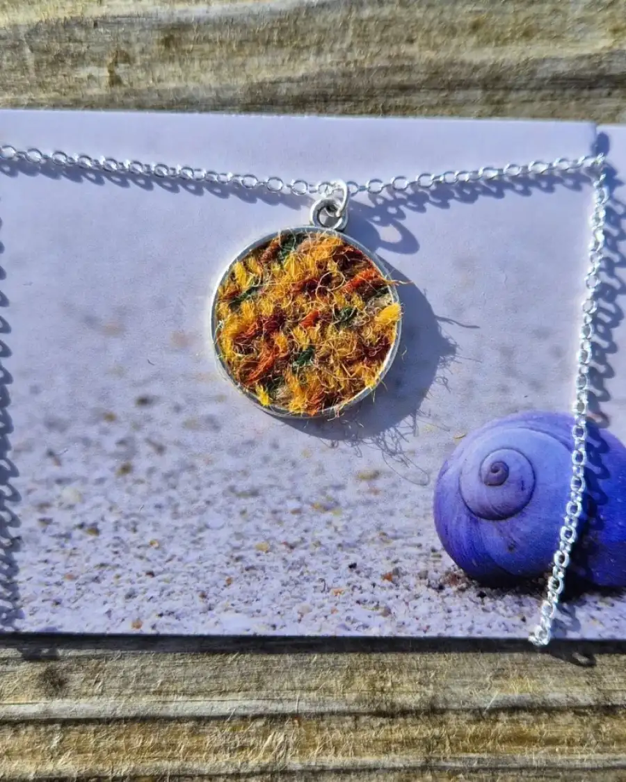 Two Sisters Tweed necklace