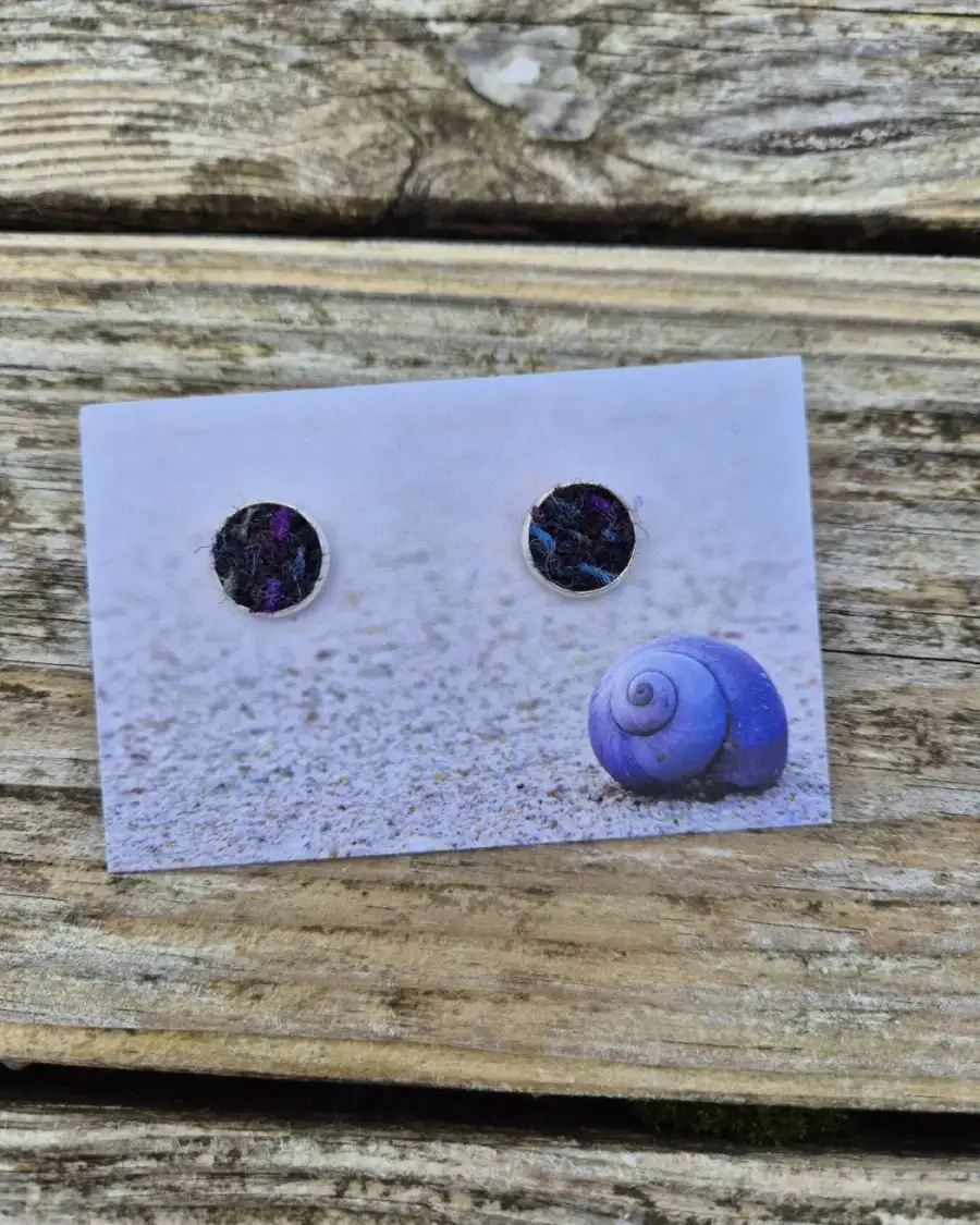 Two Sisters Tweed stud earrings