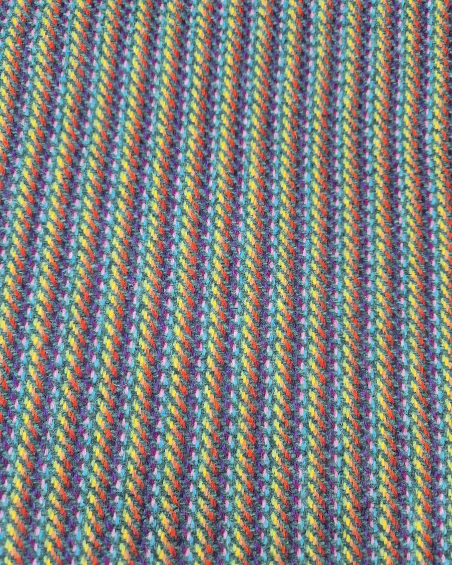 Three Sisters Tweed Fabric - Rainbow - green