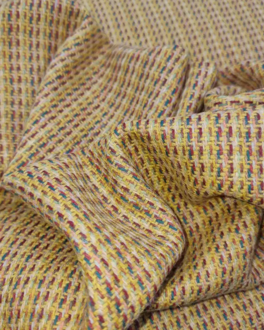 Two Sisters Tweed Fabric - autumn yellow