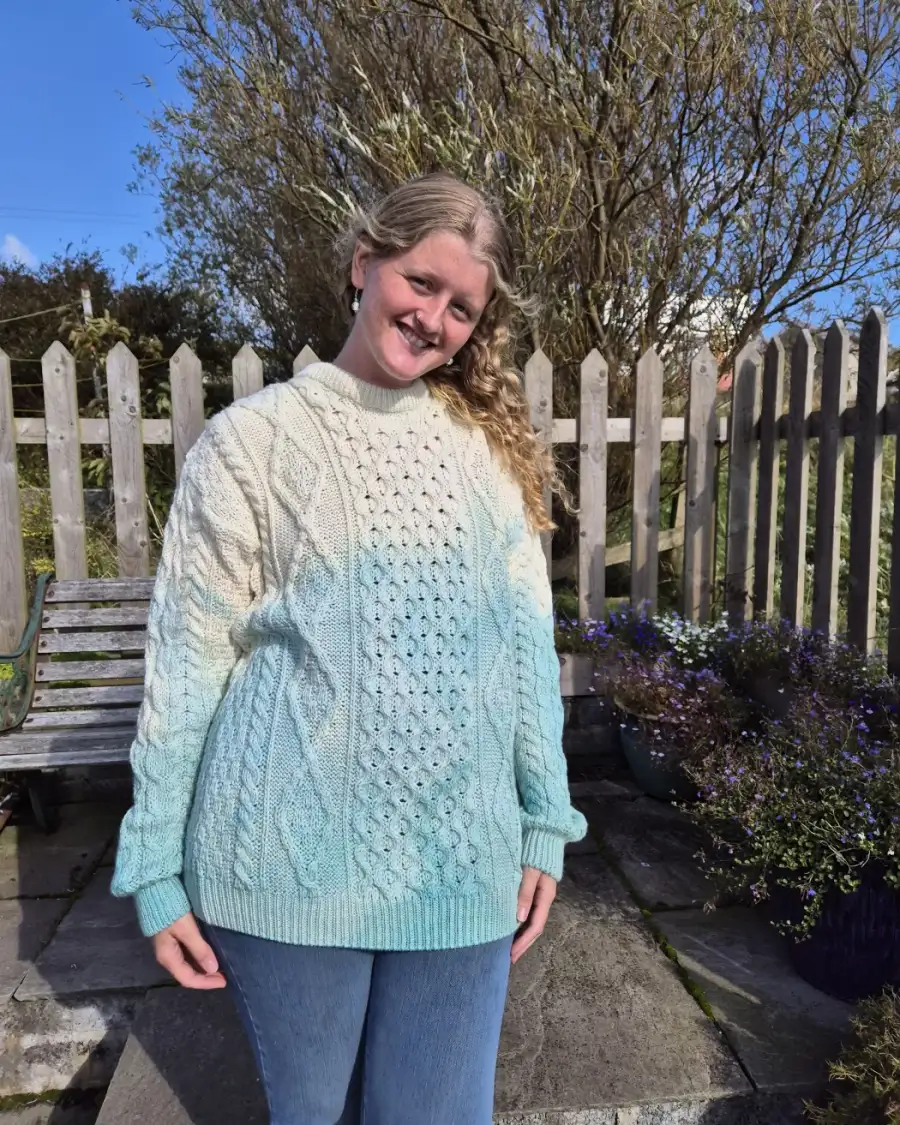 Hand dyed heritage wool jumper m