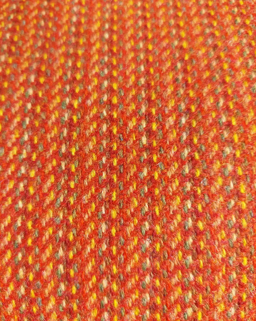 Three Sisters Tweed Fabric - autumn red orange