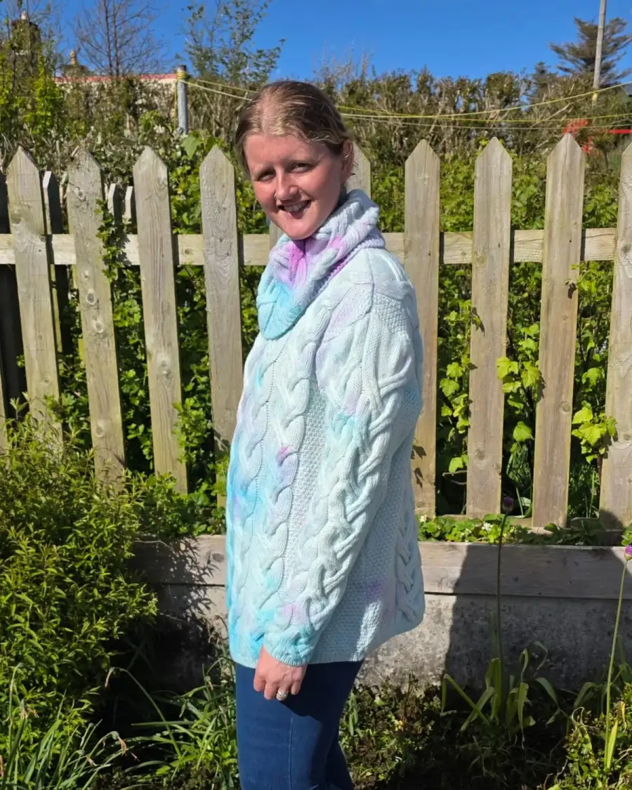 Hand dyed heritage wool jumper XXL