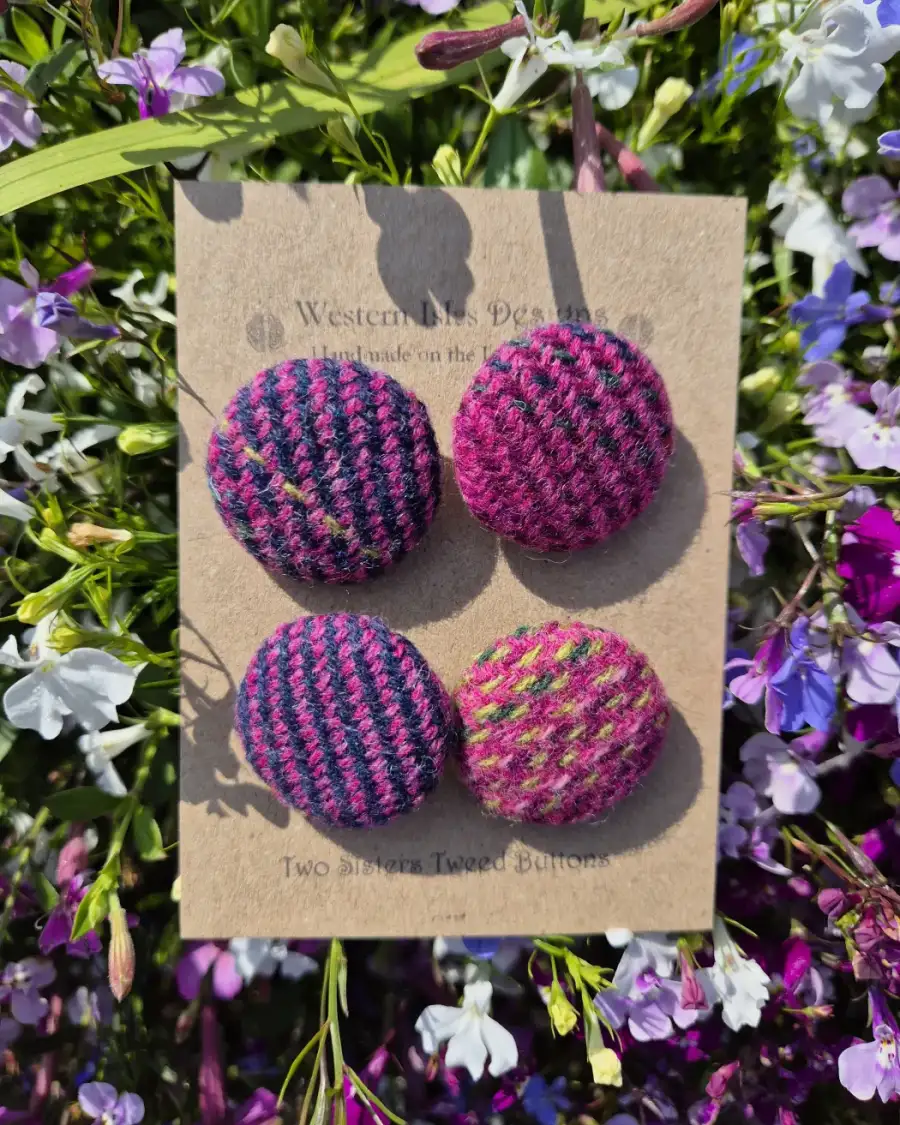 Two Sisters Tweed buttons - Aurora