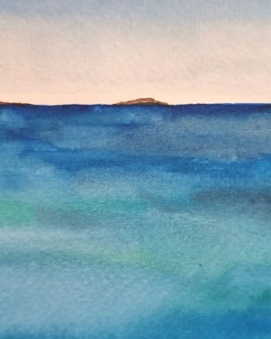 Mini Original Watercolour of bosta beach