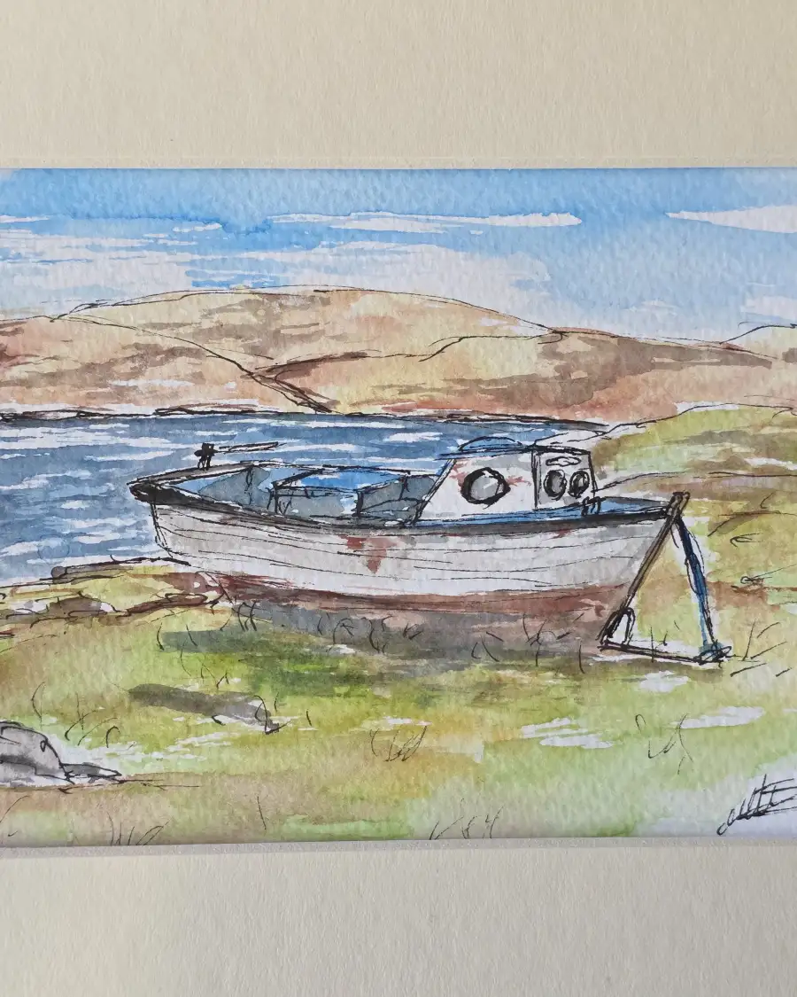 Mini original Watercolour of a boat
