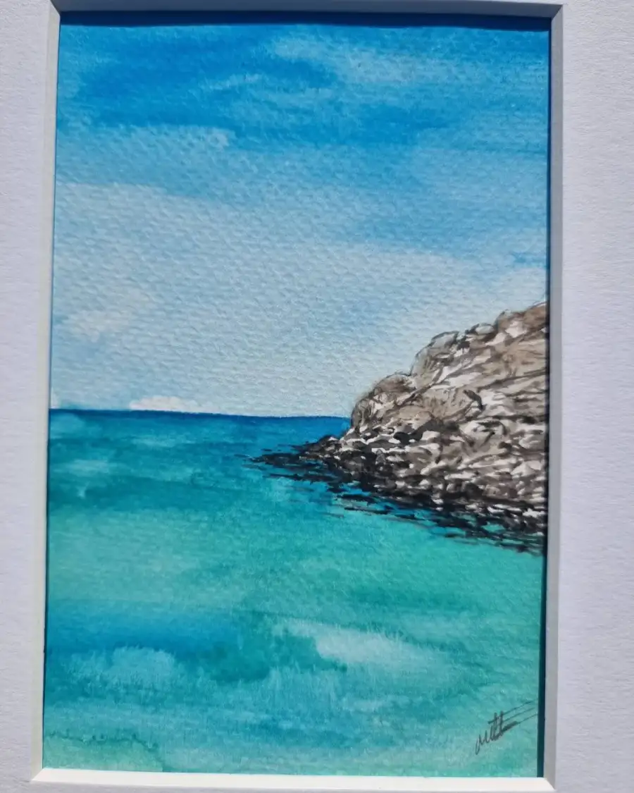 Mini Original Watercolour of a seascape
