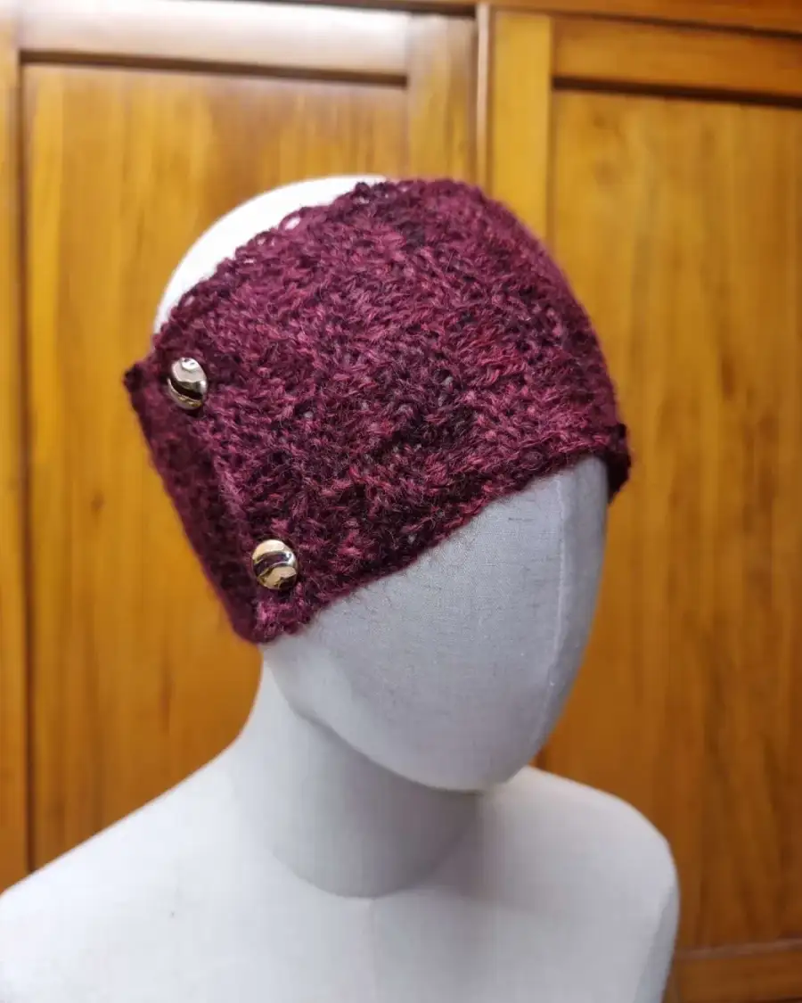 Hand Knitted hand dyed gotland headband