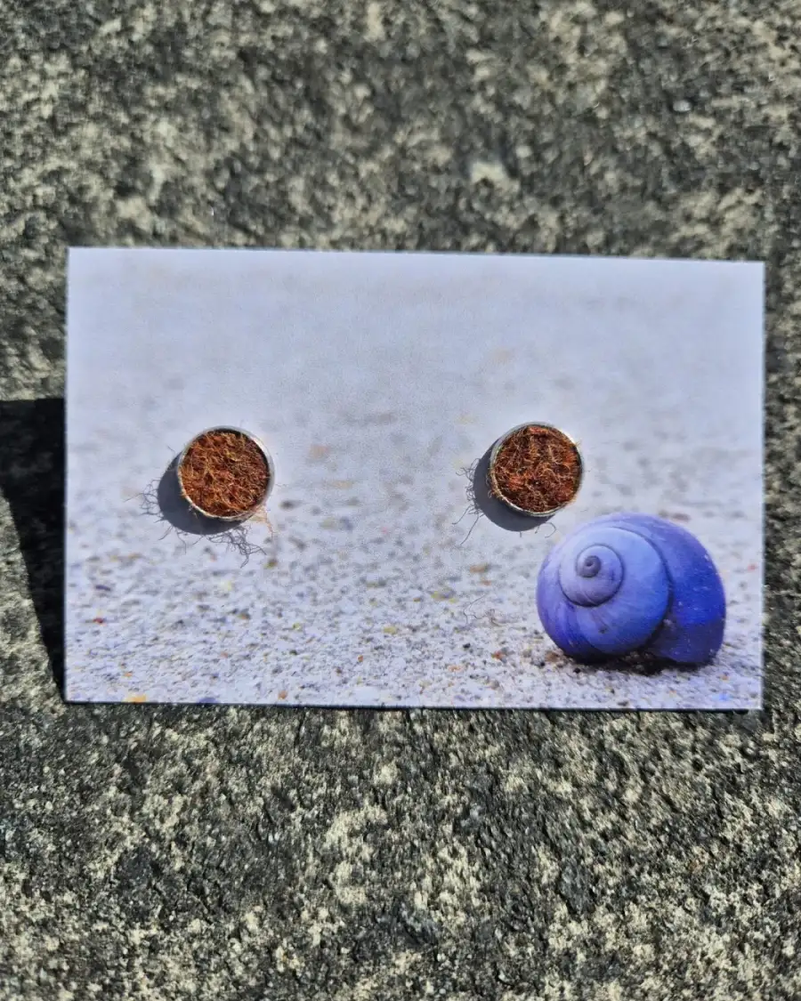 Harris tweed stud earrings