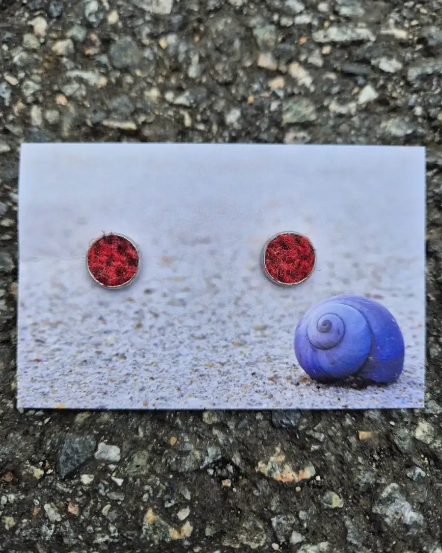 Two Sisters Tweed stud earrings