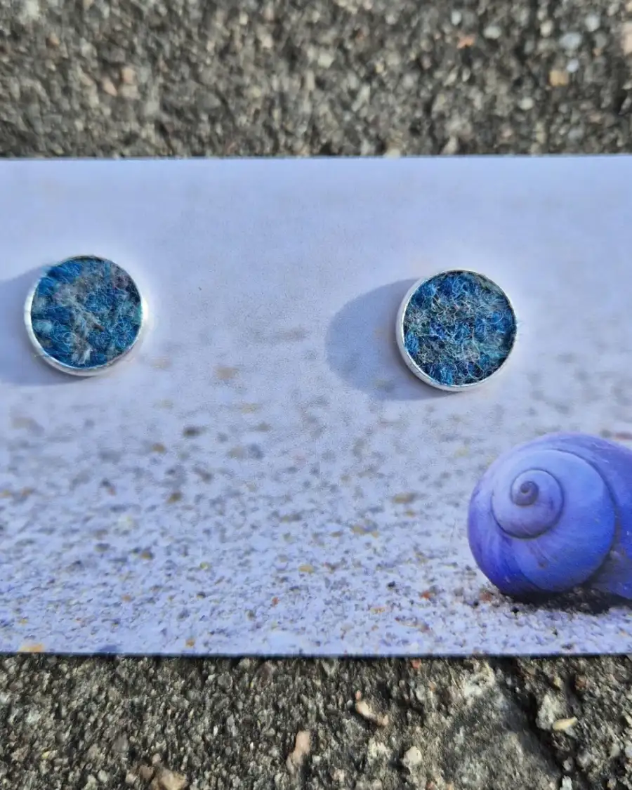Two Sisters Tweed stud earrings