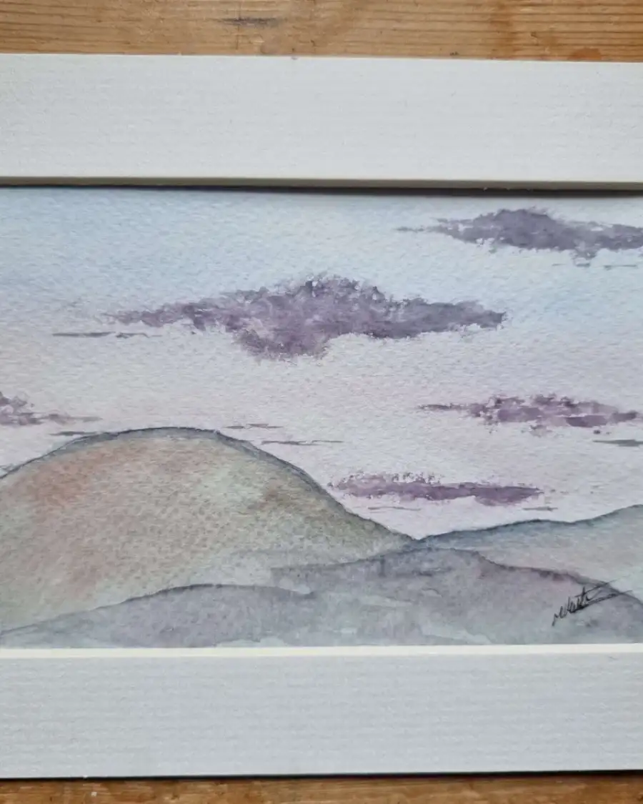 Mini Original Watercolour of a sunset
