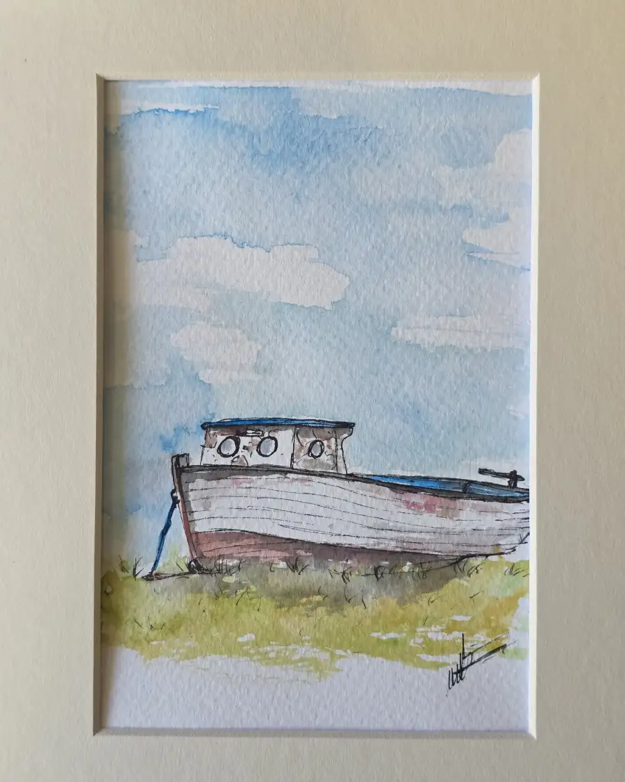 Mini original Watercolour of a boat