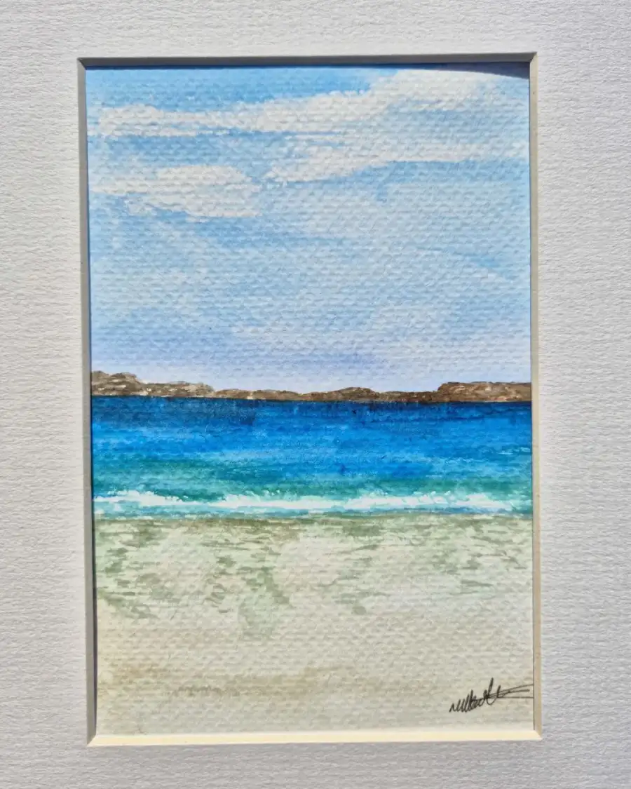 Mini original watercolour of seascape