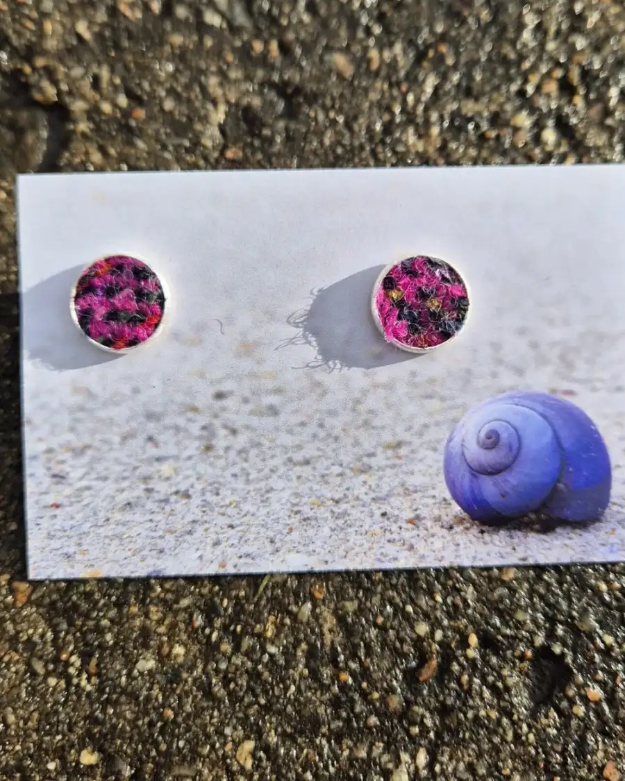 Two Sisters Tweed stud earrings