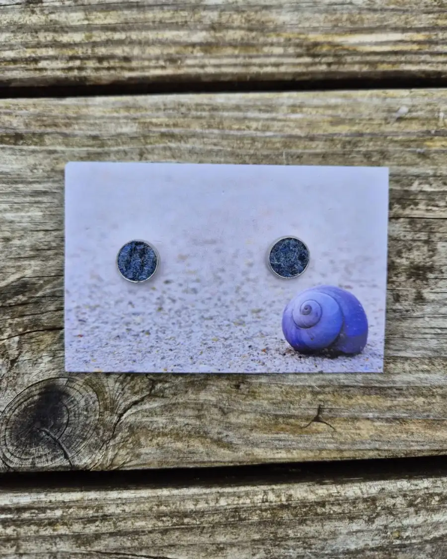 Harris tweed stud earrings