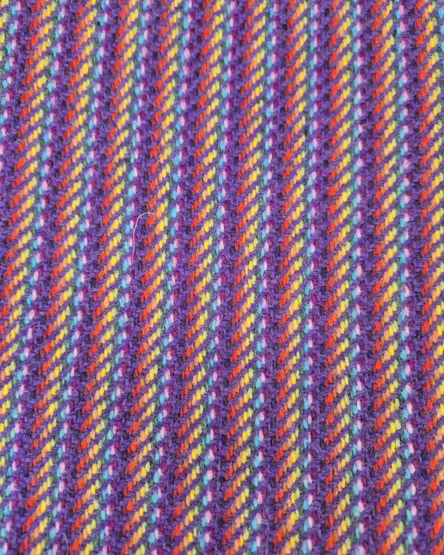 Three Sisters Tweed Fabric - Rainbow - purple
