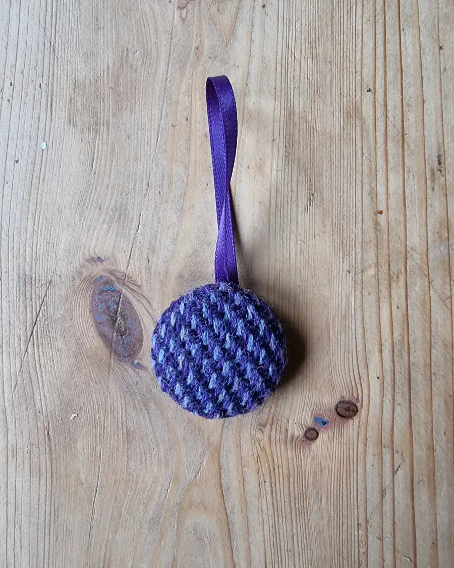 Tweed Button Christmas Tree Ornament