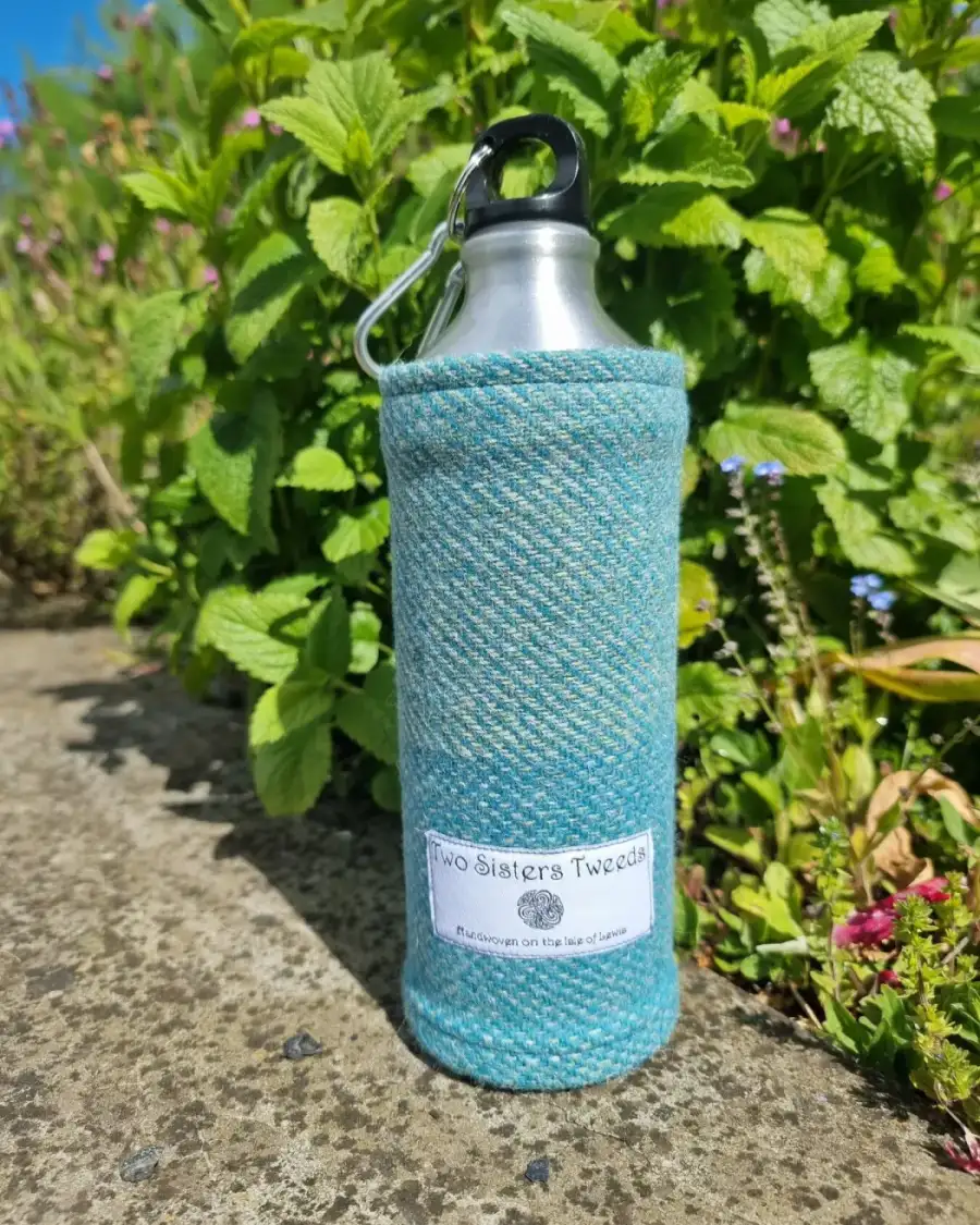 Water bottle with Two Sisters Tweed cover