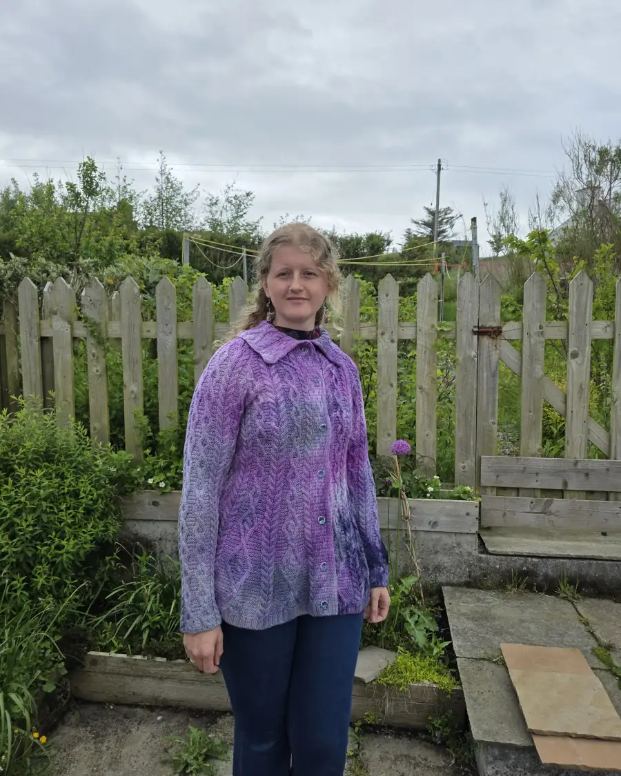 Hand dyed merino wool cardigan