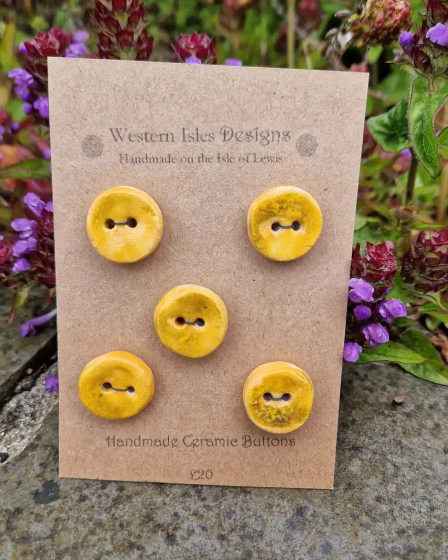 Ceramic button set of five