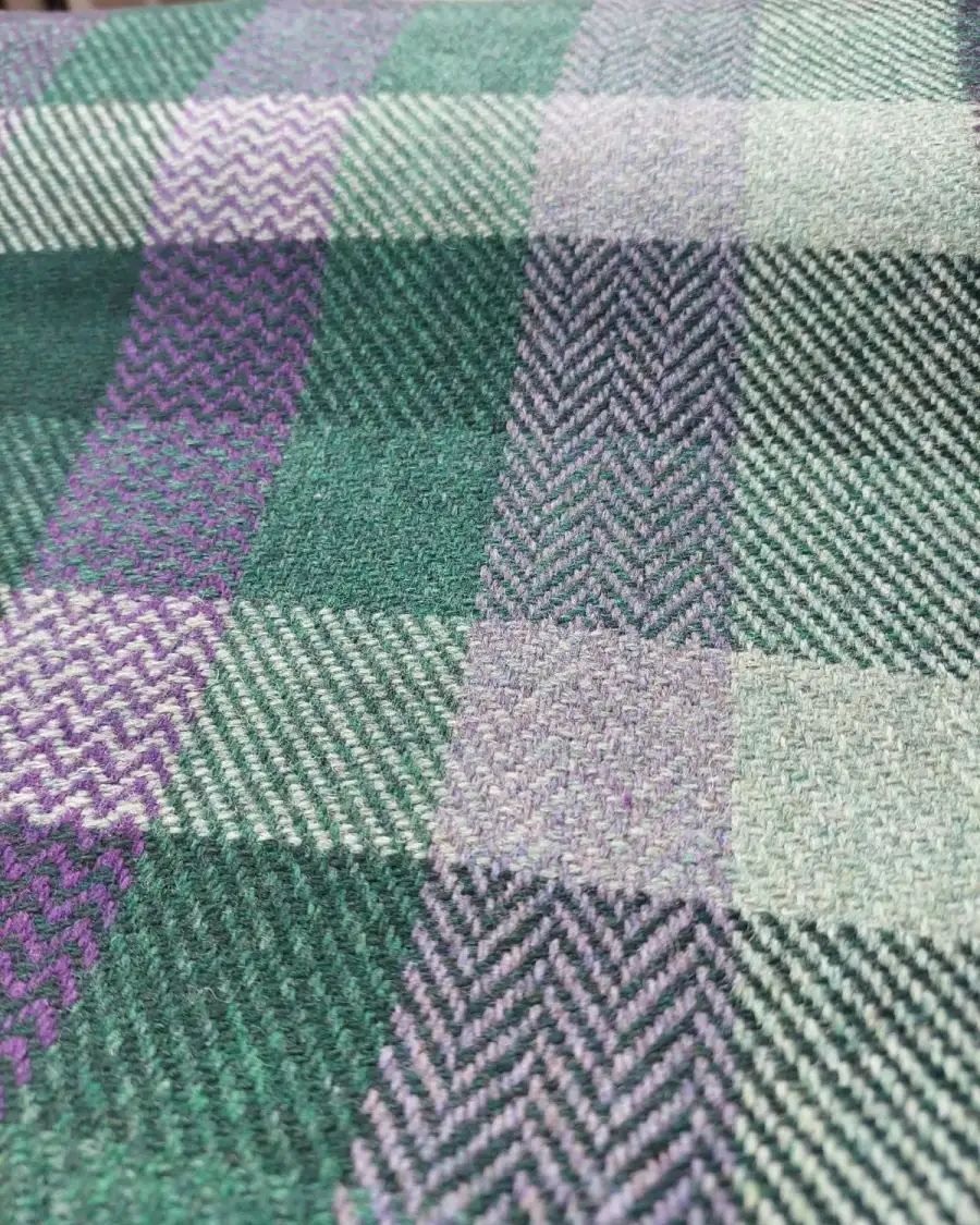 Three Sisters Tweed Fabric - thistle check