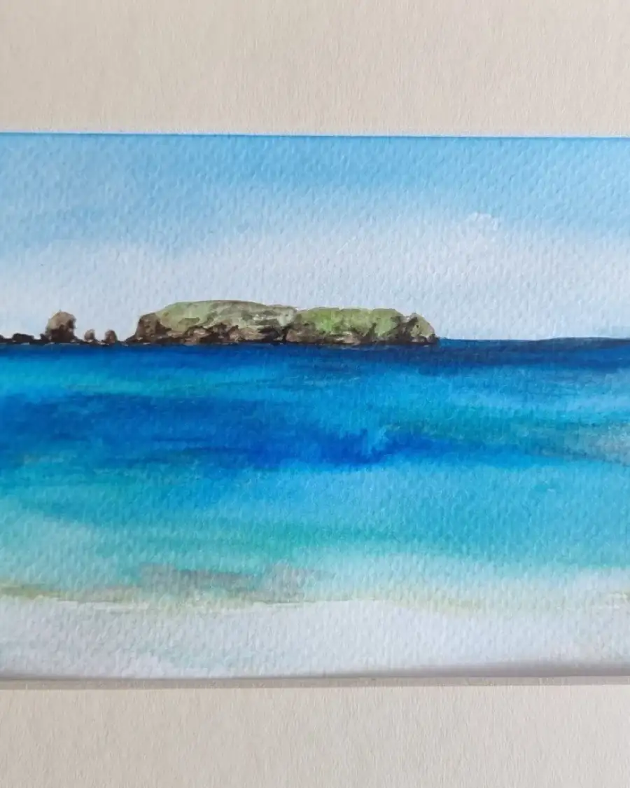 Mini Original Watercolour of bosta beach