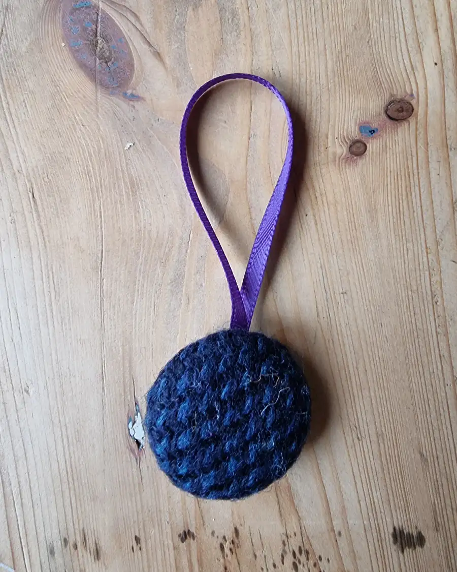 Tweed Button Christmas Tree Ornament