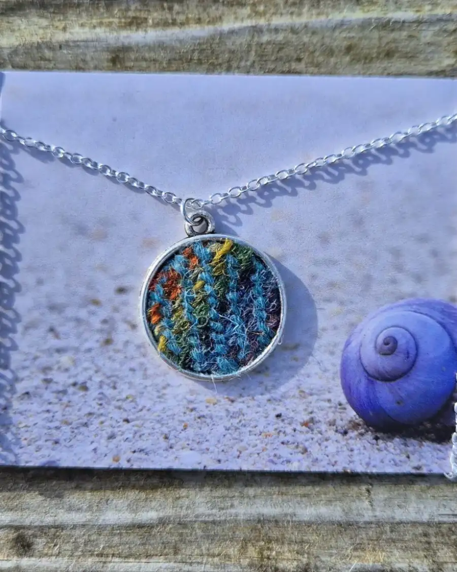Two Sisters Tweed necklace