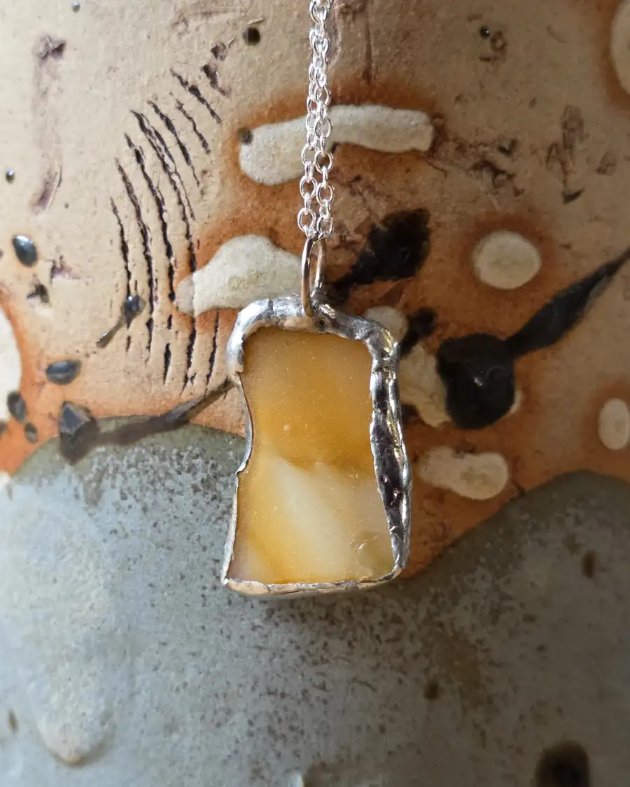 Sea Glass Necklace ultra rare colours