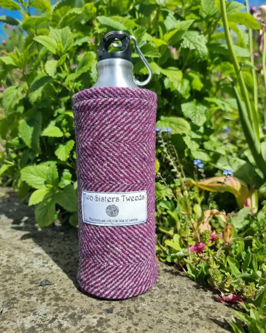 Water bottle with Two Sisters Tweed cover