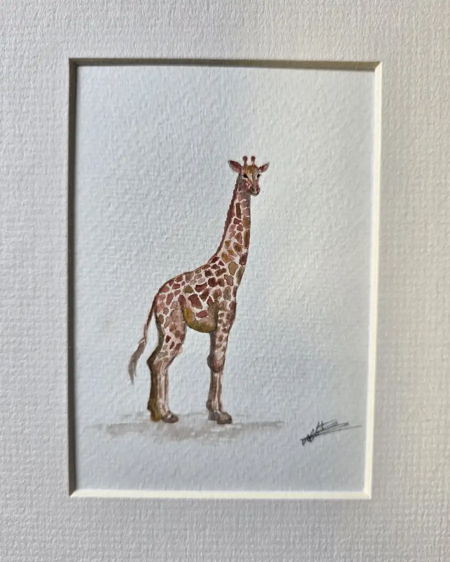 Mini Original Watercolour of a Giraffe