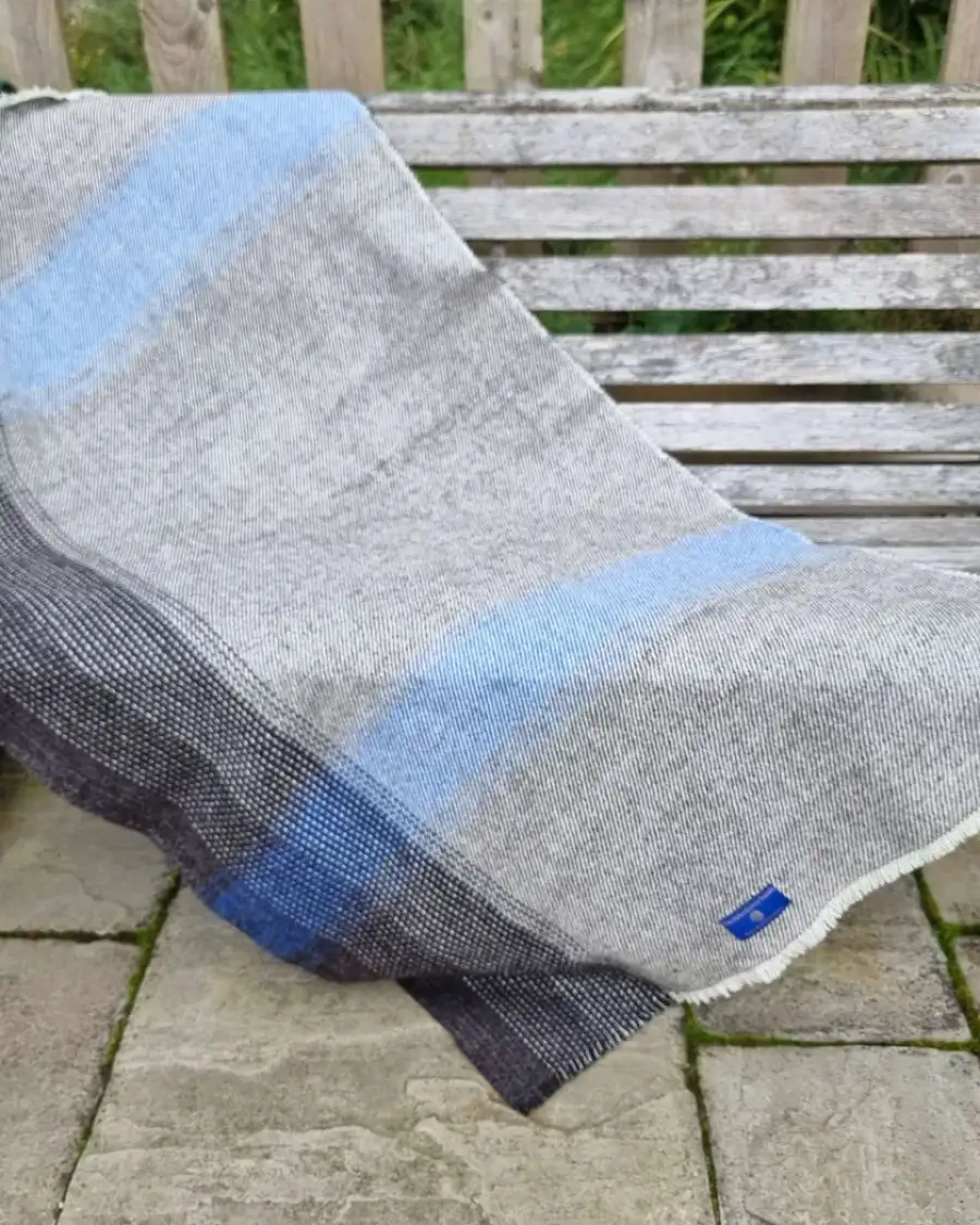 Gotland x Hebridean, alpaca-rose tweed throw