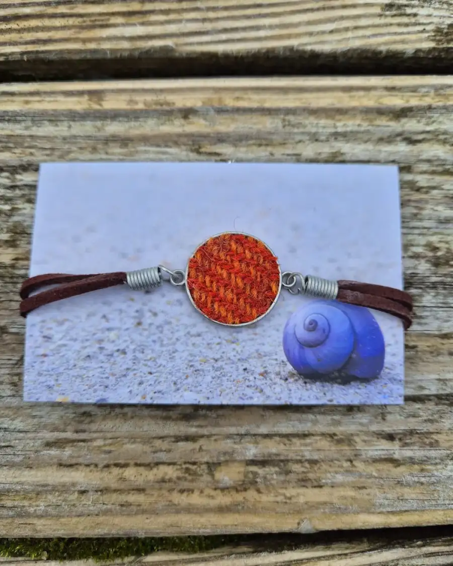 Three Sisters Tweed and faux leather bracelet