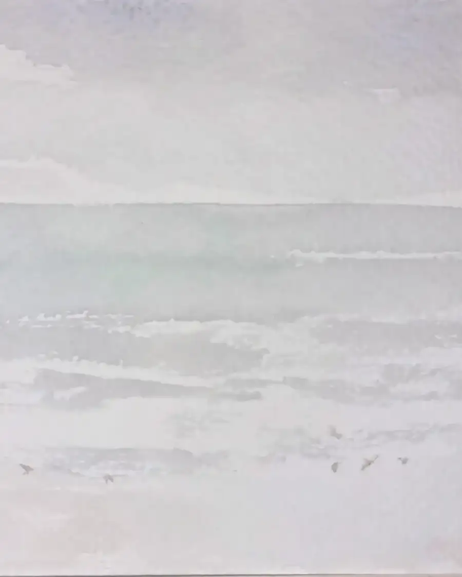 Mini original watercolour of a seascape