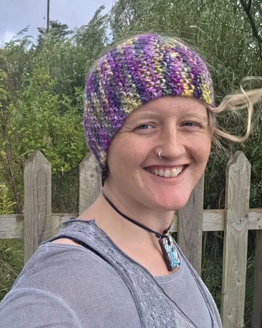 Hand Knitted thistle headband