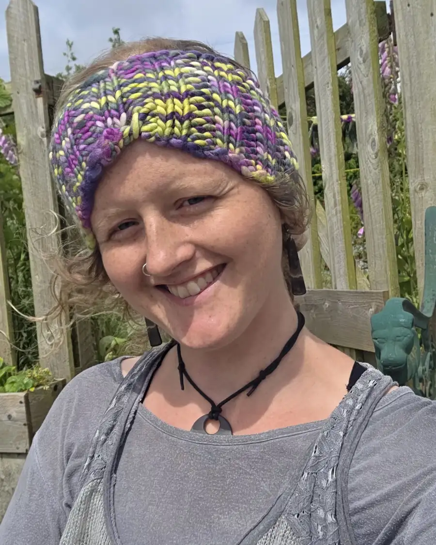 Hand Knitted thistle headband
