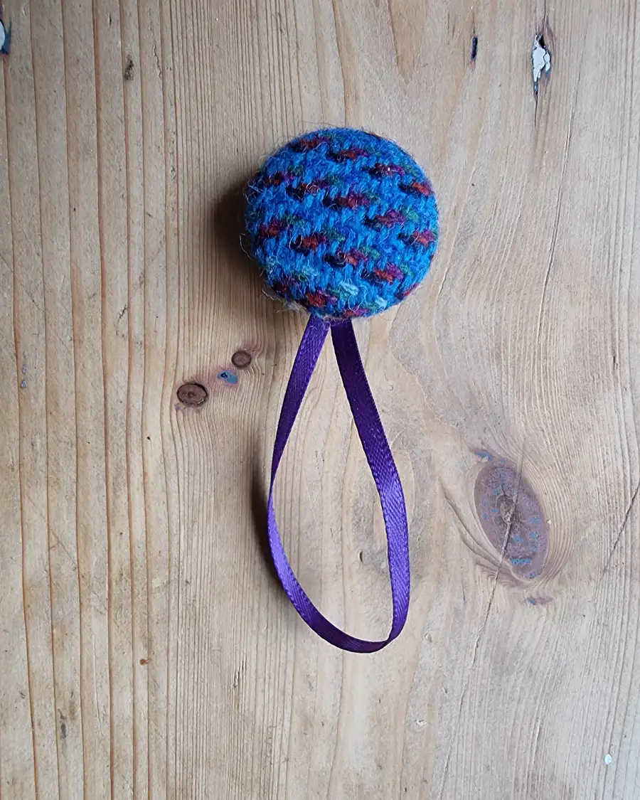Tweed Button Christmas Tree Ornament