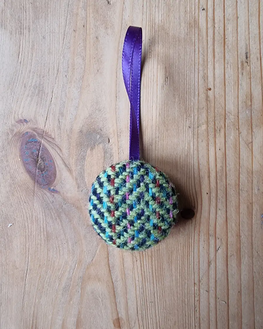 Tweed Button Christmas Tree Ornament