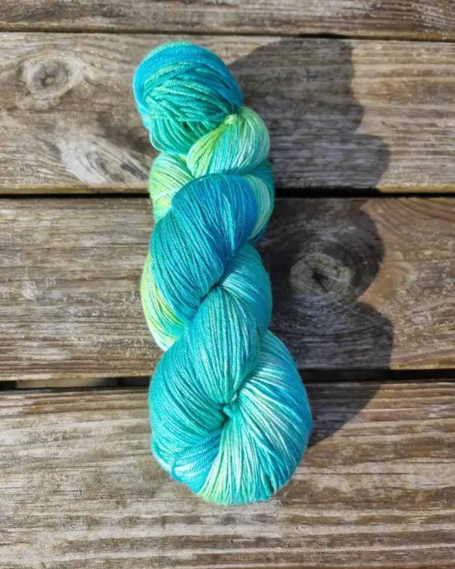 Hand-Dyed Yarn: 75% Merino, 25% silk, 4ply