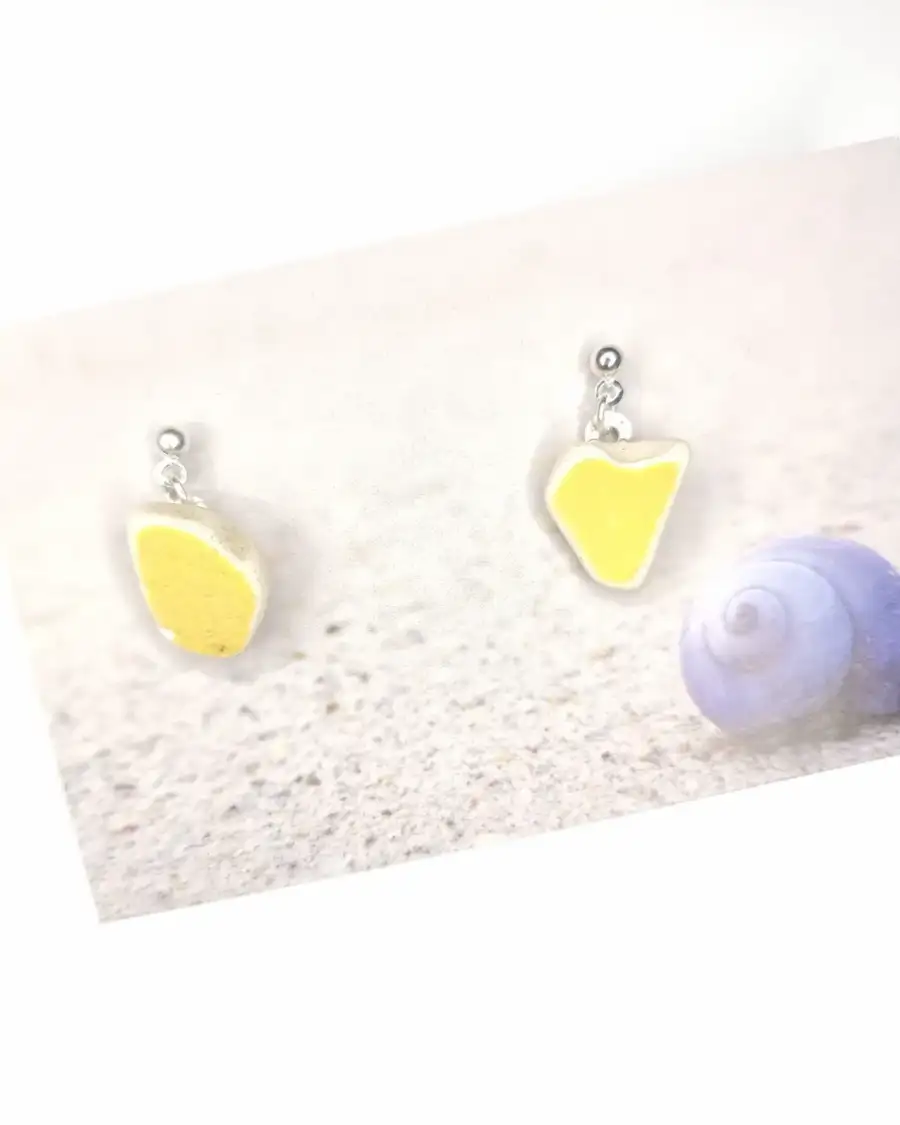 Sea pottery stud earrings