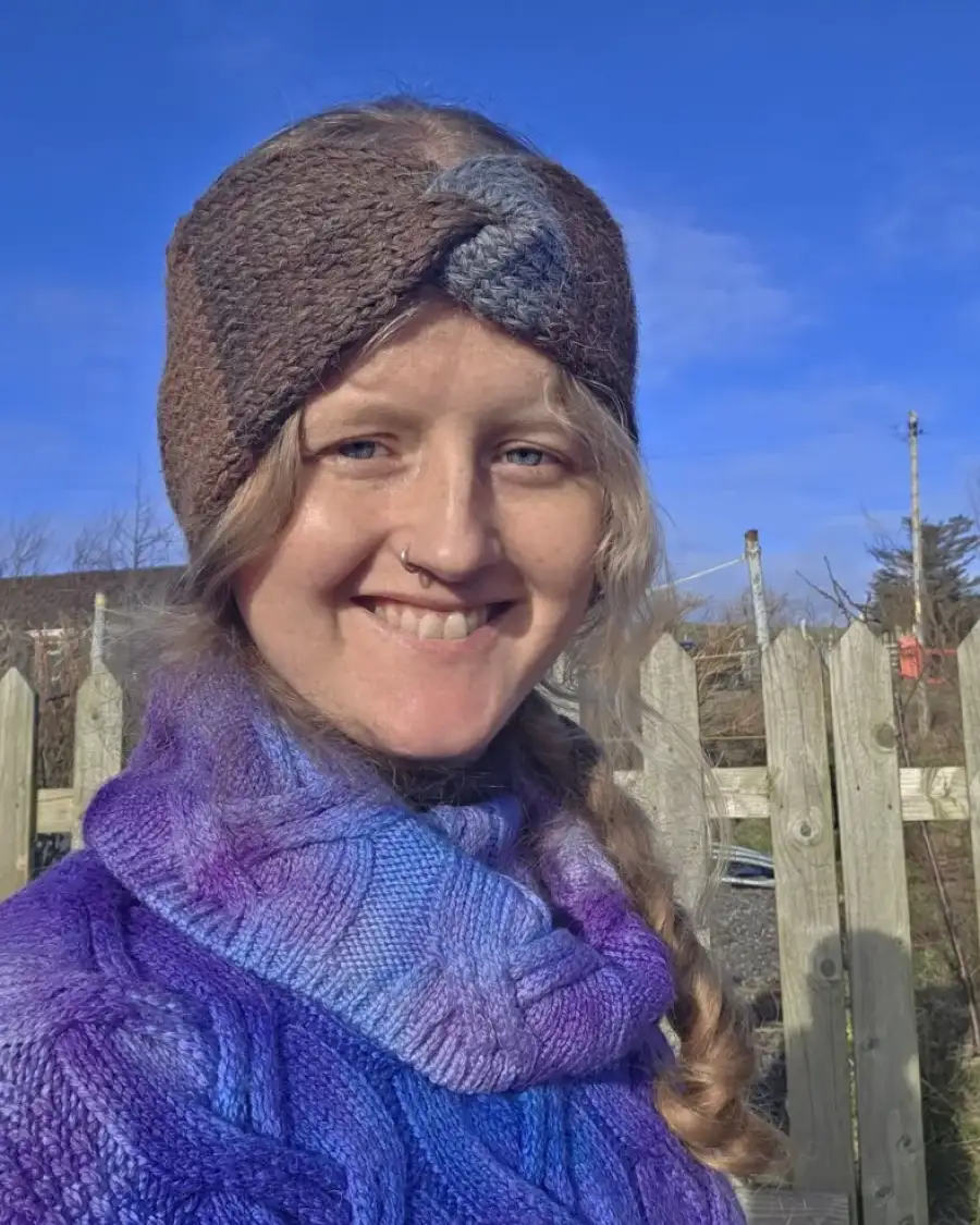 Hand Knitted camel headband